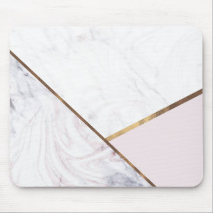 Roségold-Marmorwirbel & Blassrosa Bronzeglamour Mousepad