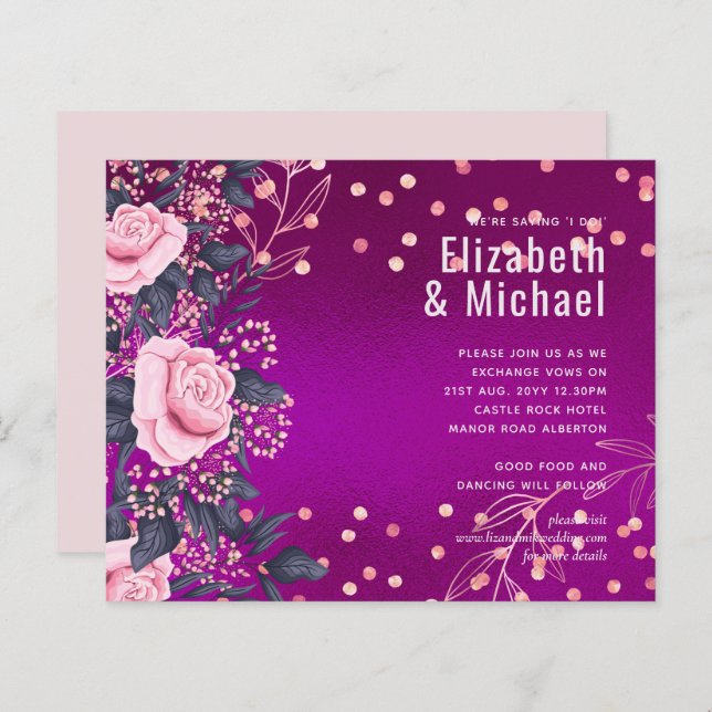 Rosegold Metallic WEDDING Glitzer Look (Vorne/Hinten)