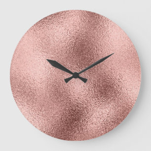 Roségold Metallisch: Vintage Glanz. Große Wanduhr