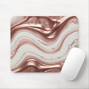 Roségold Metallische Flüssige Marmorierung Mousepad