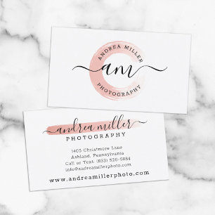 Roségold minimalistischer Lack-Schwung Custom-Logo Visitenkarte