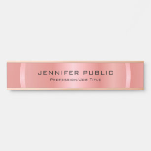 Rosegold Modern Glamour Elegant Template Türschild