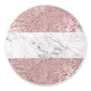 Roségold Moderne Glamour Marmor & Glitter Dekorati Keramikknauf