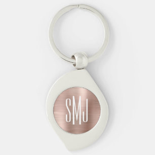 Roségold Ombre-Folie mit dreibuchstabigem Monogram Schlüsselanhänger