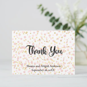 Roségold-Overlay-Hochzeit Dankeskarte