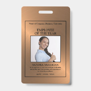 Roségold/Personalisiertes Foto - Mitarbeiterauszei Ausweis