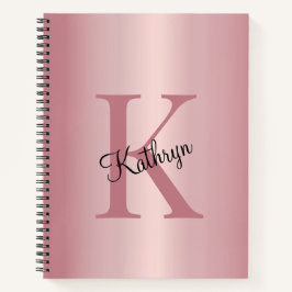Roségold personalisiertes Monogramm Notizbuch