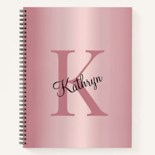 Roségold personalisiertes Monogramm Notizbuch