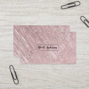 Roségold Pink Glitter Glanz Glamour Modern Chic Visitenkarte