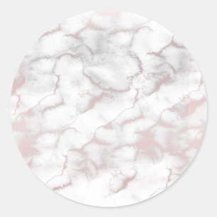 Roségold Pink Marmor Modern Chic Trendparty Runder Aufkleber