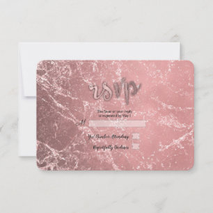 Roségold Pink Moderner Glamour Marmor RSVP Antwort