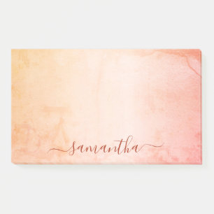 Roségold-pink-rustikaler Marmor-Monogramm-Schriftz Post-it Klebezettel