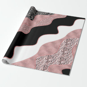 Roségold Rosa Abstrakte Welle Modern Glam Trendy Geschenkpapier