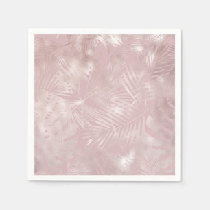 Roségold Rosa Botanisch Tropisch Palmenbaum Blätte Serviette