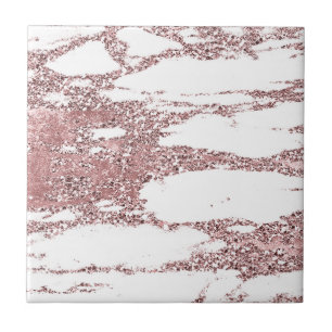 Roségold Rosa Erröten Glitter Funkeln Marmor Fliese