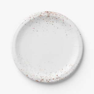 Roségold Rosa Glamour Moderner Chic-Hochzeit Pappteller