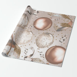 Roségold Rosa & Glitzer Ballons Süße 16 Party Geschenkpapier