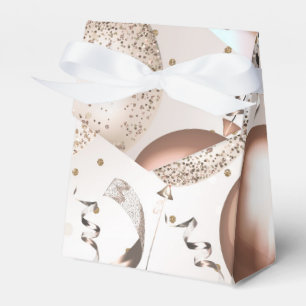 Roségold rosa glitzernde Ballons Geburtstagsfeier Geschenkschachtel