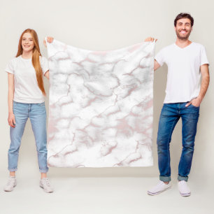Roségold-Rosa Marmor Modern Chic Trendy Fleecedecke