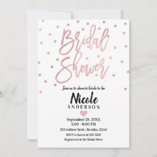 Roségold Rosa Moderne Schrift Bridal Shower Einladung