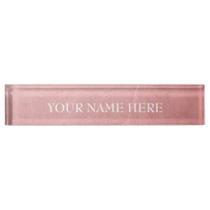 Roségold Rosa Moderne Trendige Minimalistische Ele Namensplakette