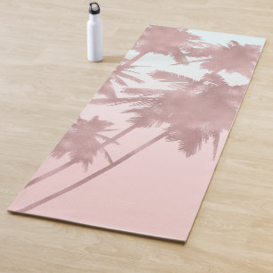 Roségold Rosa Palmen Strand Ombre Palmen Bäume Sch Yogamatte