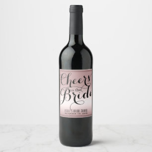 Roségold Rosa PROST DER BRAUT Brautwein Weinetikett