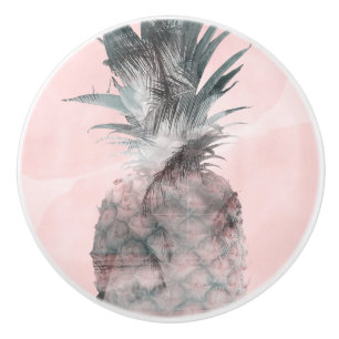 Roségold Rosa Tropischer Sommer Ananas Glamour Keramikknauf