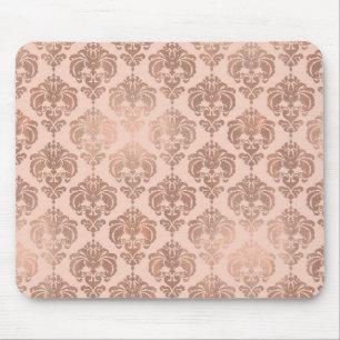 Roségold-Rouge Modern Glamour Damast Mousepad