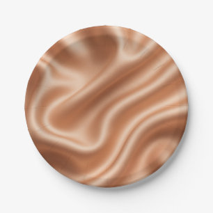 Roségold-Satin-Seide-Abstract-Luxus-Muster Pappteller