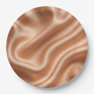 Roségold-Satin-Seiden-Abstrakt-Luxus-Muster Pappteller