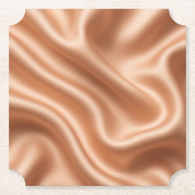 Roségold-Satin-Seiden-Abstrakt-Luxus-Muster Untersetzer (Vorderseite)
