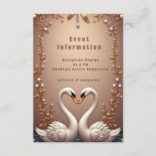 💍 Roségold-Schwan-Hochzeitsdetails Einlege-Thema� Begleitkarte