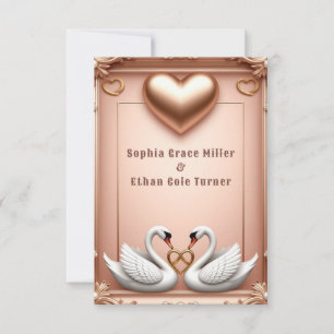 💍 Roségold-Schwäne Hochzeitsdekoration 💍 Save The Date