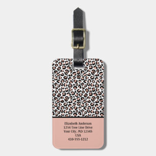 Roségold-Schwarz-Leopardenprint Blush PinkTrendy Gepäckanhänger