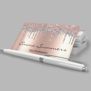 Roségold-Tropfen Metall Elegant Glitzer individuel Visitenkarte