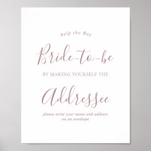 Roségold Umschlag Adresse Shower-Schild Poster