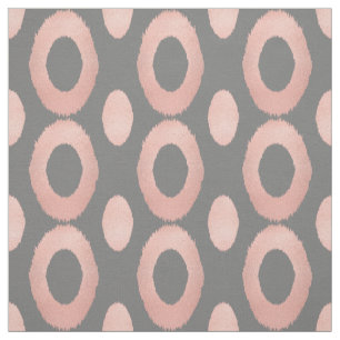 Roségold- und Grau geometrischer Ikat-Stoff Stoff