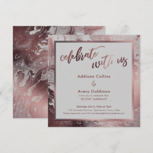 Roségold und Hellgrauer Marmor Feiert mit uns Einladung