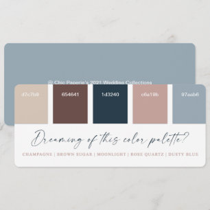 Roségold und Marineblaue Hochzeitsfarben-Palettenk Einladung