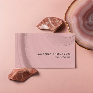 Roségold und rosa Achat Visitenkarte