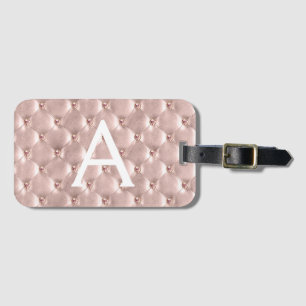 Roségold-verzierte klassische Monogramm-Name Gepäckanhänger