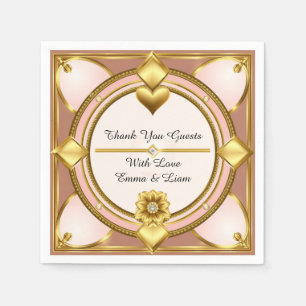 💖 Roségold-Verzierung Hochzeitsfeier-Thema 🖤 Serviette