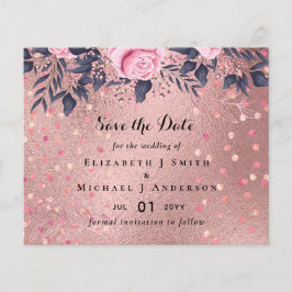 ROSEGOLD Wedding Pink Navy Metallic Flyer