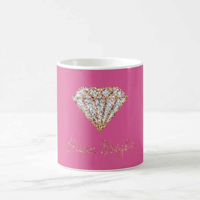 Roségold Weißer Funkel Diamant Kaffeetasse (Mittel)