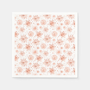 Roségold-Winter-Schneeflocken auf Weiß Serviette