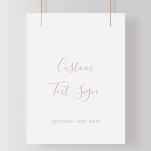 Roségoldene einfache minimalistische benutzerdefin poster