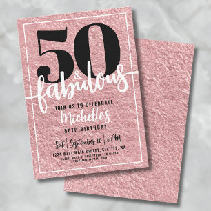 Roségoldene Frauen 50. Geburtstagsfeier Einladung
