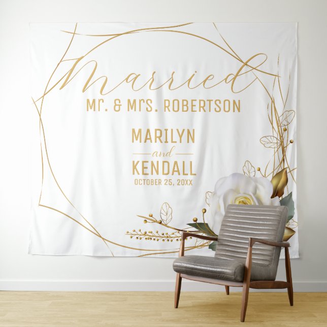 Roségoldene Hochzeitshintergrund Wandteppich (Beispiel (Horizontal))