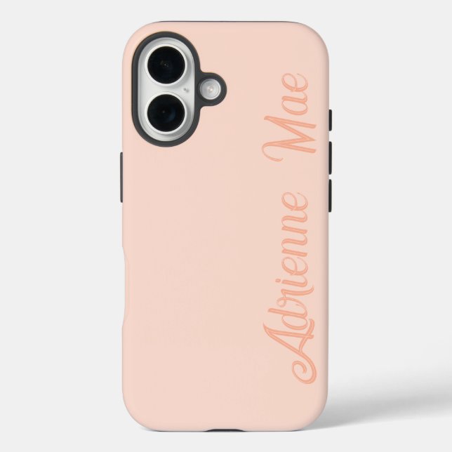 Roségoldene moderne Schriftmonogramm-Name Case-Mate iPhone Hülle (Rückseite)